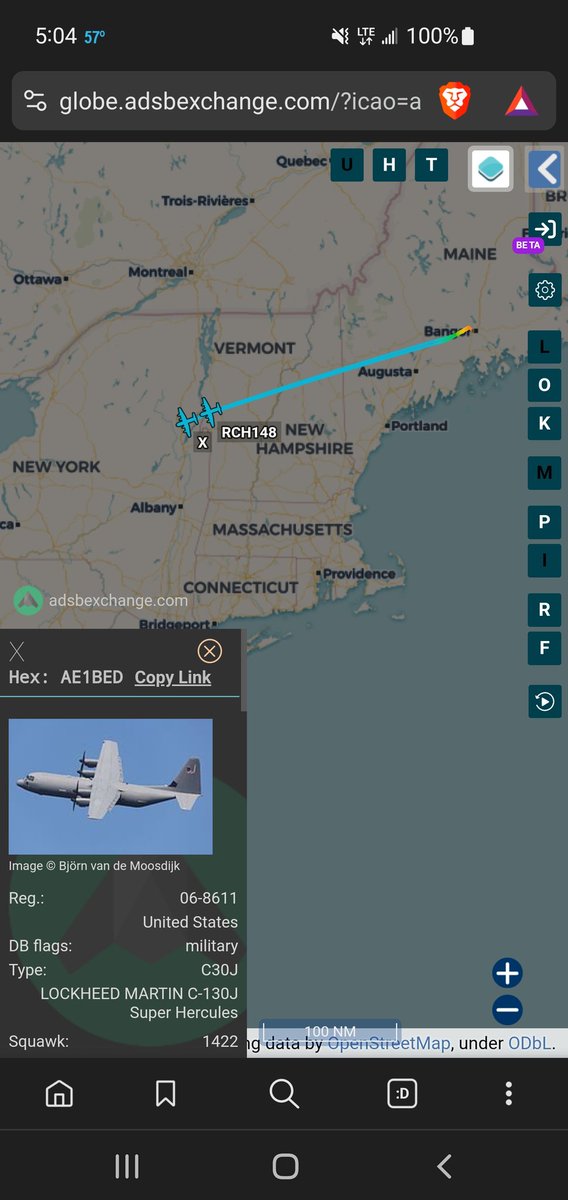 sipjack1776's tweet photo. C-130J
2x
Tracking SW out of Bangor after a mission to Rota and Chania. They are likely headed back to Dyess AFB. Will update.
#AE1BED/06-8611/X
#AE4AF4/08-3179/RCH148
@Borrowed7Time https://t.co/Rad0oIkkTm