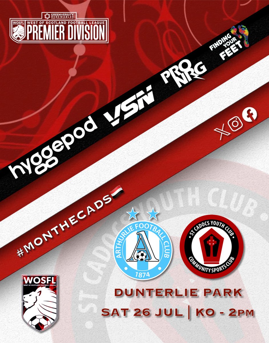 StCadocsSeniors's tweet image. Unfortunately tomorrow nights game against St Rochs at James McGrory Park has been cancelled
Focus now will be on the first league game of the season away to Arthurlie
Kick off 2pm
#BeBetter | #MonTheCads🇾🇪