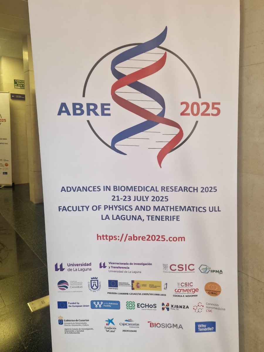@Mat2Bio_Lab (@mat2bio_lab) on Twitter photo <a href="/revuelta_julia/">Julia revuelta</a> and #MªLuisadelPozo just landed in Tenerife for #ABRE2025!
Julia will deliver an invited lecture on smart materials to combat biofilm infections and Mª Luisa will present two posters on heparanase-responsive systems.
Great to see <a href="/Mat2Bio_Lab/">@Mat2Bio_Lab</a> so well represented! <a href="/revuelta_julia/">Julia revuelta</a> and #MªLuisadelPozo just landed in Tenerife for #ABRE2025!
Julia will deliver an invited lecture on smart materials to combat biofilm infections and Mª Luisa will present two posters on heparanase-responsive systems.
Great to see <a href="/Mat2Bio_Lab/">@Mat2Bio_Lab</a> so well represented!