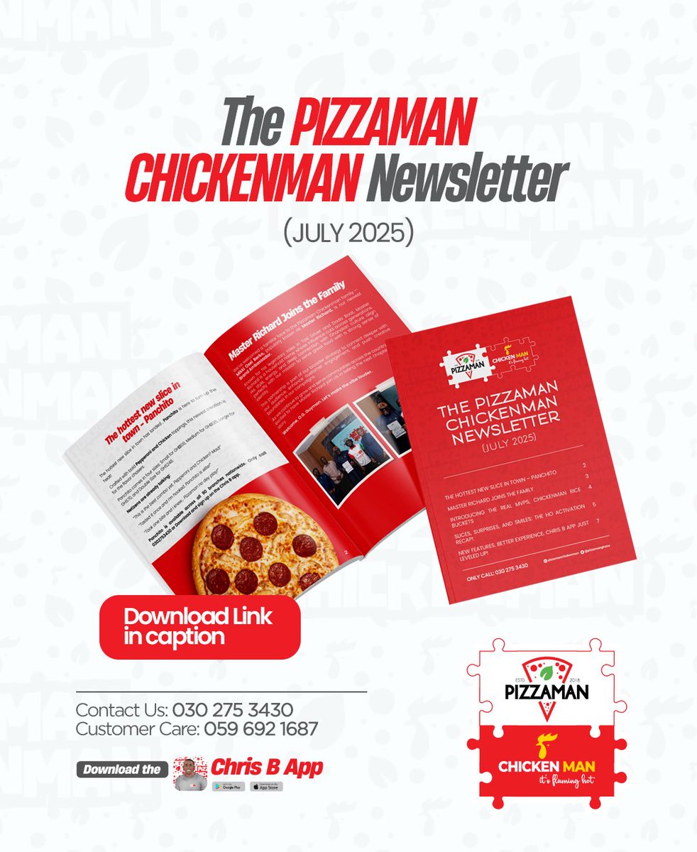 pizzamanghana's tweet image. Get our latest Newsletter and checkout the activities for July 2025☺️
Here: bit.ly/pzchmagazine