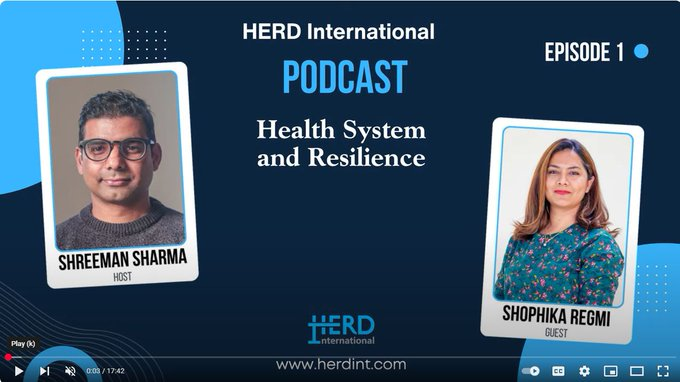 ReBUILDRPC's tweet image. 🎙️@HERDIntl has launched a new podcast series!
Episode 1 – Health Systems and Resilience – features ReBUILD’s @shophikaregmi who chats about #Nepal's health system, its components & what a strong, resilient health system looks like.
▶️rebuildconsortium.com/resources/heal…