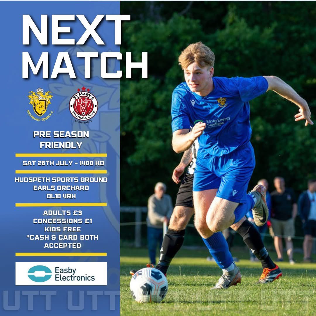 We're back at Home again this week, as we have another two games down at Earls Orchard!

On Wednesday, we welcome our third Northern League Division One side of pre-season, as we host Crook Town AFC - The Black and Ambers, before facing St Mary's 1947 Dorman's FC on Saturday!