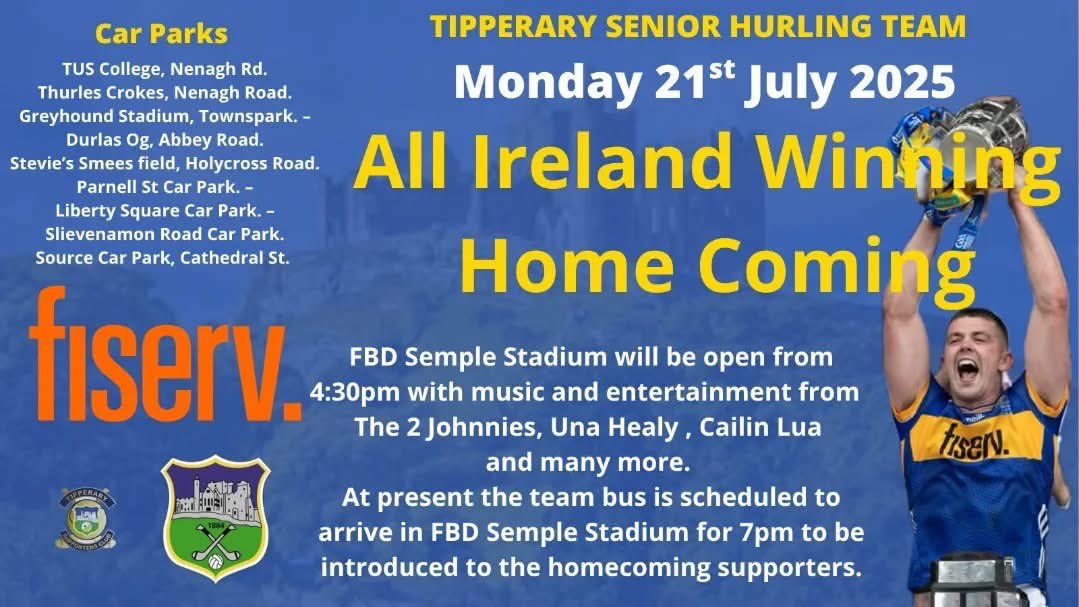 Due to circumstances beyond Cork’s control 
🤣🤣🤣
Our weekly lotto is postponed until tomorrow night Tuesday 22 July <a href="/9pm/">9pm</a>

If travelling to welcome home the lads … enjoy 💙💛

Tiobraid Árann Abu

Online Lotto - Have you your ticket yet? Play online - bit.ly/3vnHxmN