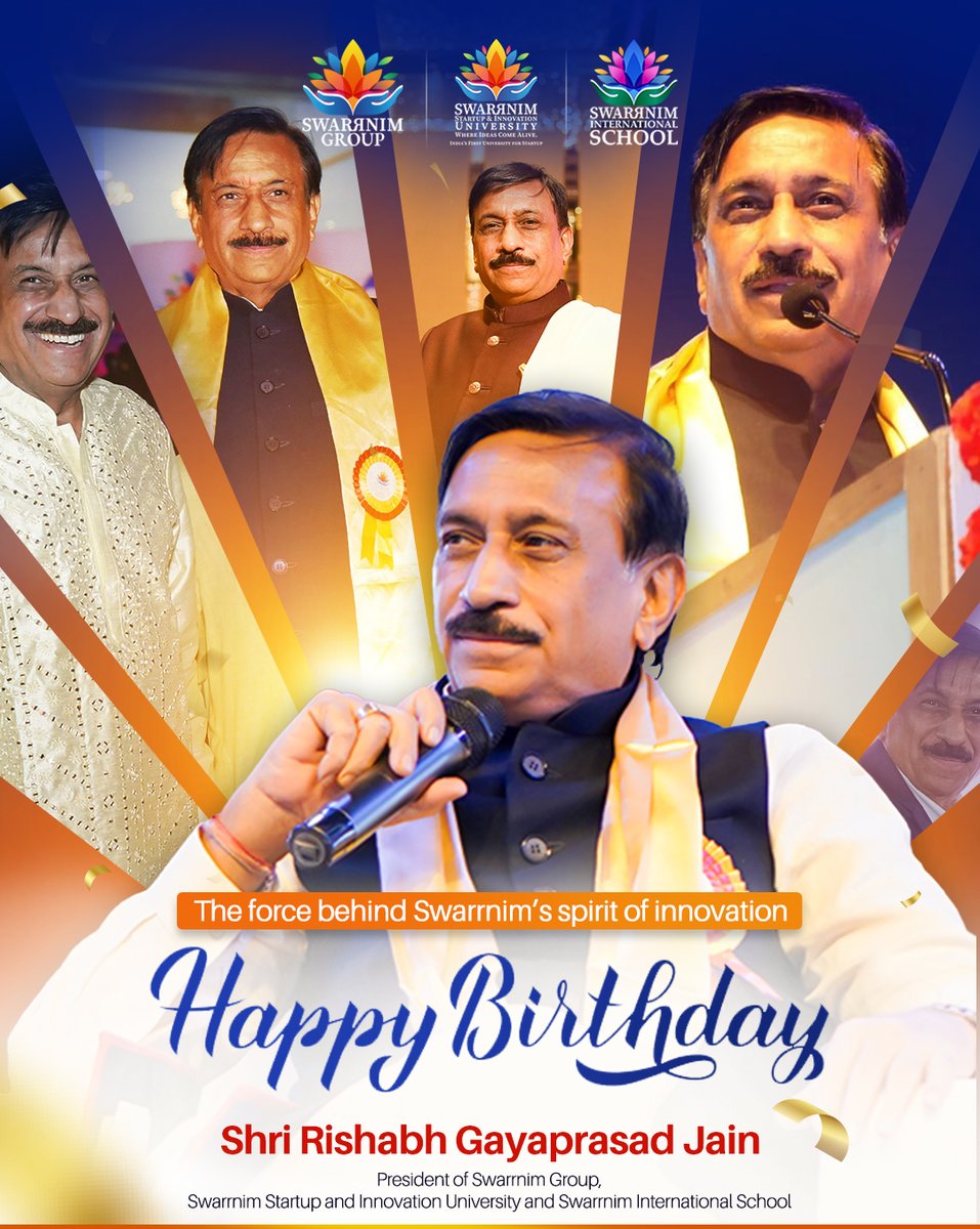 SwarrnimUni's tweet image. Celebrating the visionary who turned innovation into Swarrnim’s identity.

Your relentless pursuit of excellence continues to inspire the next generation of changemakers.

Wishing Shri Rishabh Gayaprasad Jain a phenomenal year ahead! 
.
#SwarrnimUniversity #VisionaryLeader