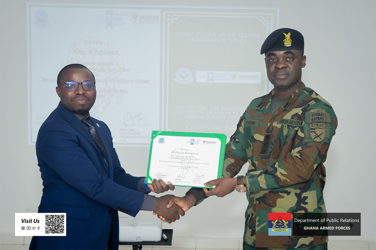 GhArmedForces's tweet image. Personnel of GAF and the Police Service have completed a week-long training intensive training on preventing the recruitment and use of children in armed conflict.
gafonline.mil.gh/news/gaf-ghana…
