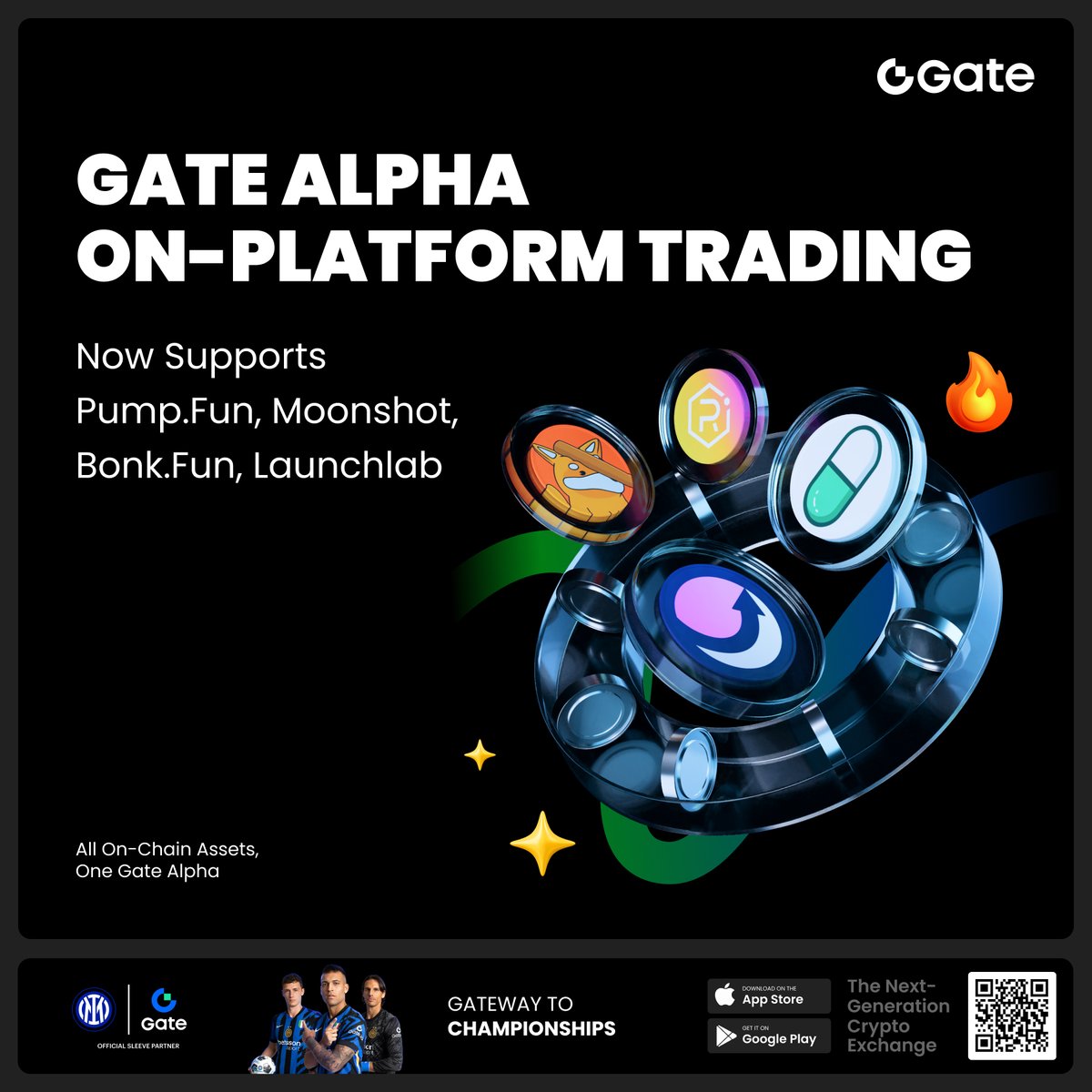 GateioAlpha's tweet image. 🚀 Gate Alpha now supports Internal Trading for 4 top token launch platforms:
Pump.fun @pumpdotfun
Bonk.fun @bonk_fun
Launchlab @RaydiumProtocol
Moonshot @moonshot
🔍 Explore Gate Alpha in the Gate App (v7.12.5+)
All on-chain assets, one Gate…