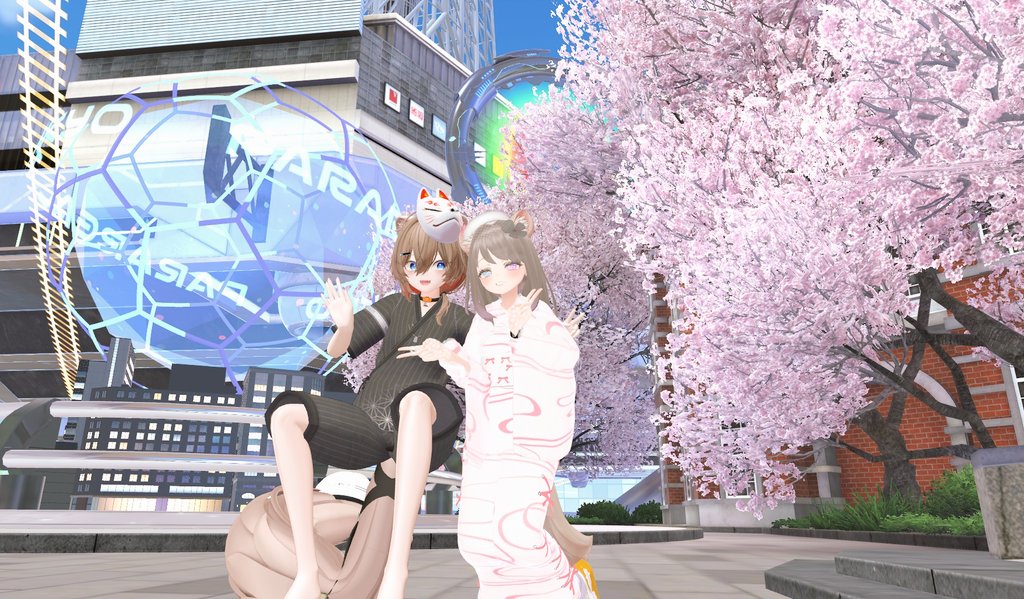 VRC_miccchi's tweet image. あんなに重くて動けなかったVket
パラリアル東京・ハワイ
行ってきました！✨
世界綺麗すぎて、現実のようにすらすら動けて見えすぎて感動しました！🐥✨
夏改変してお祭り楽しめて嬉しいです🍀
他のワールドに行くのも
もっと楽しみになっちゃったぁ〜♪
 #VRChat