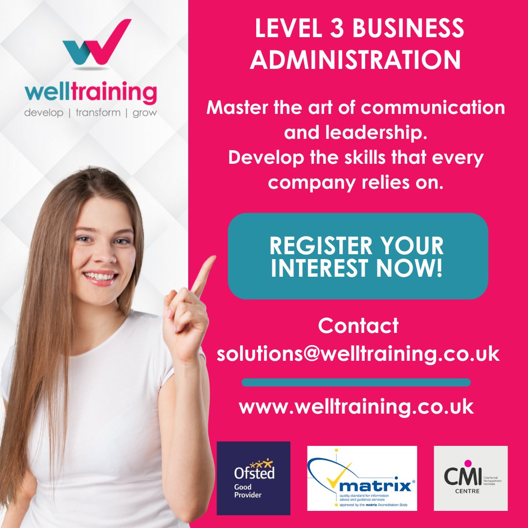 Are you ready to become the beating heart of a business? Our Level 3 Business Administration programme is designed to do just that! Master Communication, leadership &amp; Administration excellence. #BusinessAdmin #Careers #Apprenticeships #training #success #TrainingThursday