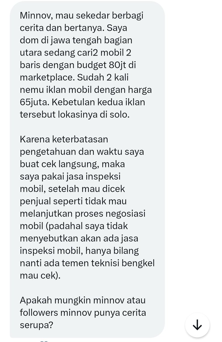 Ada yg pernah punya pengalaman mau beli mobil bawa inspector malah ditolak?

Klo Minnov jual mobil malah biasanya ketemuan di bengkel resmi biar bisa cek kondisinya.

Penjual mobil kayak gini mending skip aja...