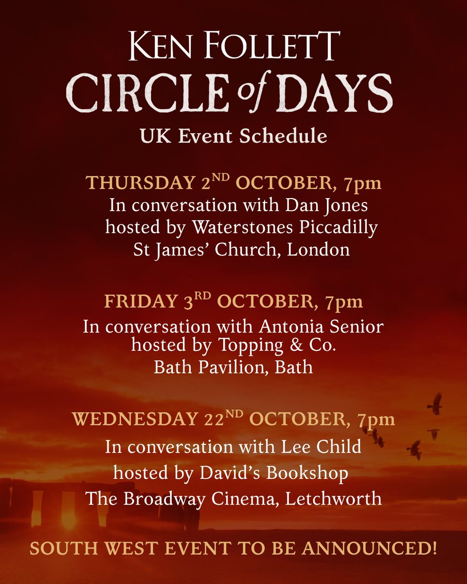 On the road again: ken-follett.com/events/