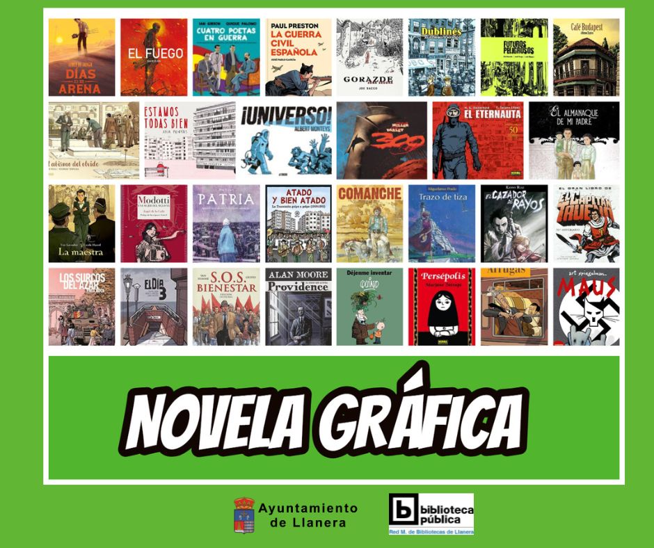 Si te gusta el cómic o la novela gráfica, este es un pequeño ejemplo de lo que puedes encontrar en la Red de Bibliotecas. 
#LlaneraCultura