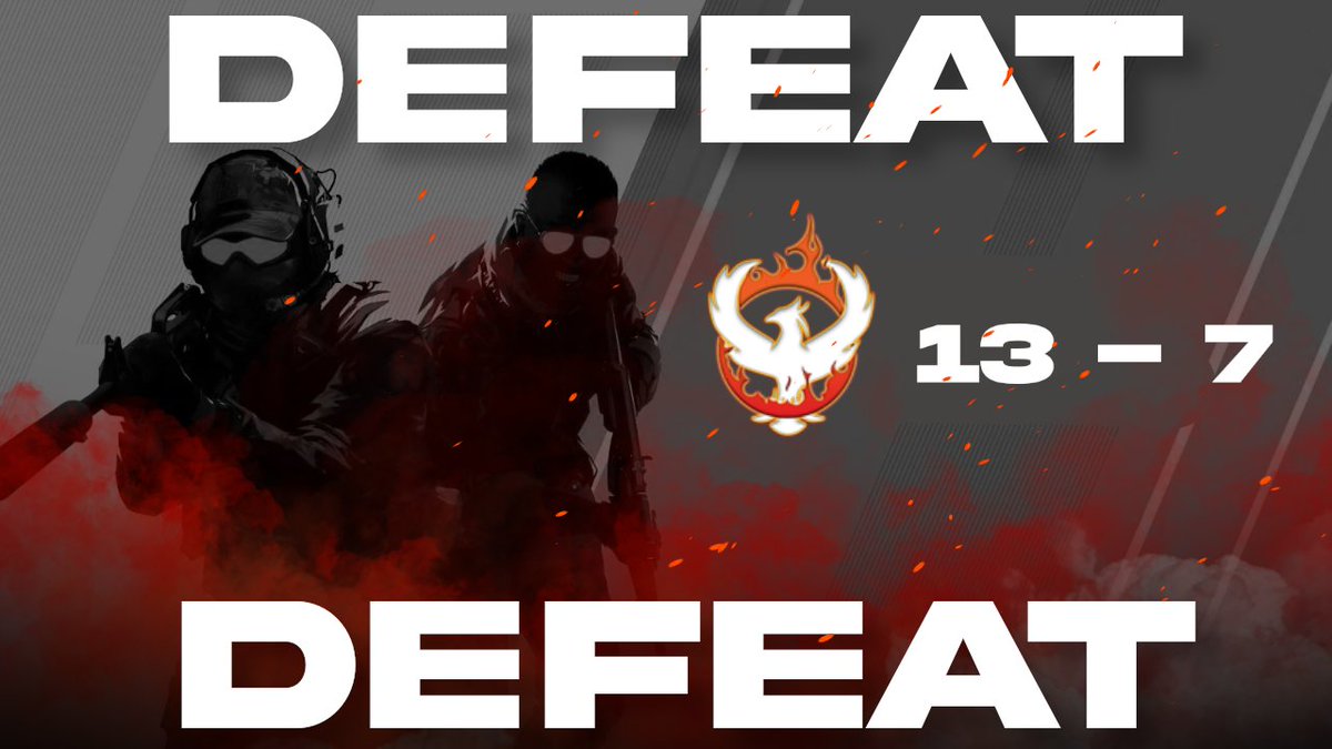 --- DEFEAT --- 
Unfortunate loss for our #CS2 Red team who go down 13-7 to #GoblineSports. We live and learn and come back stronger next week. 

#IntoTheFlames 🔥
