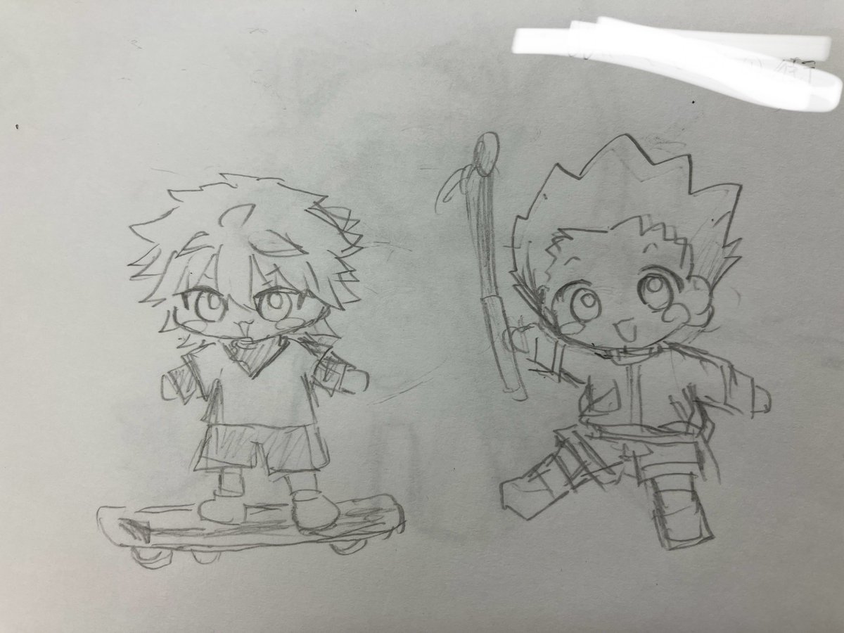 taru_n_003's tweet image. 最近忙しくて絵描く時間ないので前に描いたらくがき
🎣と🛹
