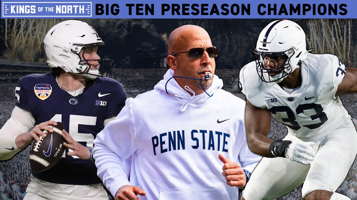KOTNCFB's tweet image. 🏈 KOTN Preseason Poll
👑 Predicted Big Ten champ is Penn State
👑 Championship Game winner votes: Penn State 30, Ohio State 22, Oregon 2
🏈 Title game predictions
👑 PSU over OSU: 23
👑 OSU over PSU: 20
👑 PSU over Oregon: 4
👑 7 others
youtube.com/@KOTNcfb