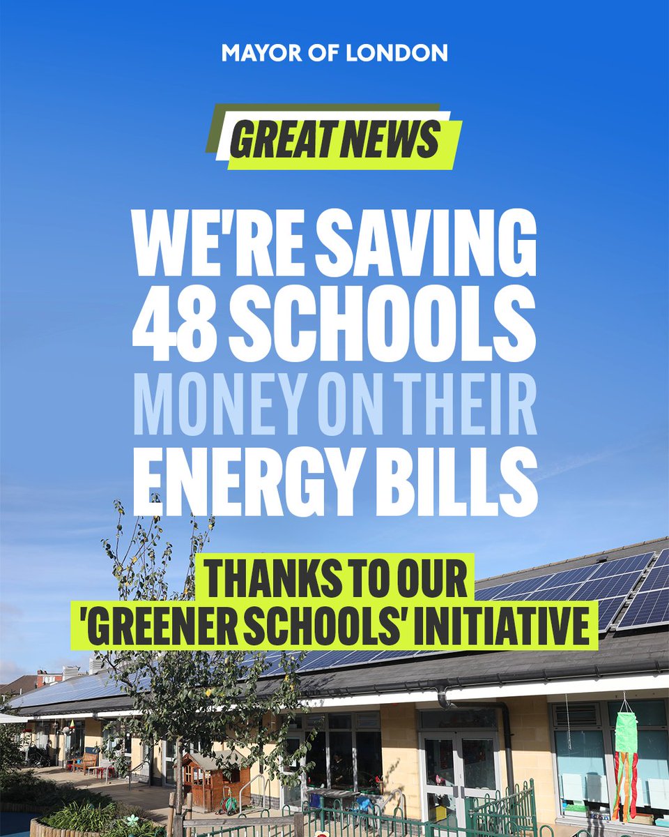 RBKingston's tweet image. The Mayor of London's Greener Schools Fund is helping 48 schools across London save on their energy bills, by making school buildings greener.
Surbiton Hill Nursery School and Maple Infants School have been awarded funding for solar panels 🥳
@LDN_environment #GreenerKingston