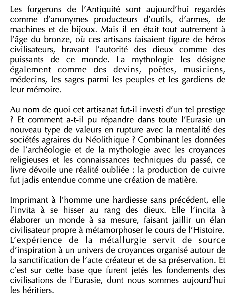 flr_louis's tweet photo. Nissim Amzallag  - Forgerons et héros civilisateurs

Métallurgie, croyances et sociétés à l'Âge du Bronze

À paraître en septembre aux Belles Lettres https://t.co/rYOs4oV9wK