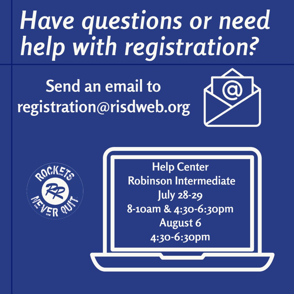 Ready for next year? Register now and refer to the graphics for everything you need to know! #RobinsonISD