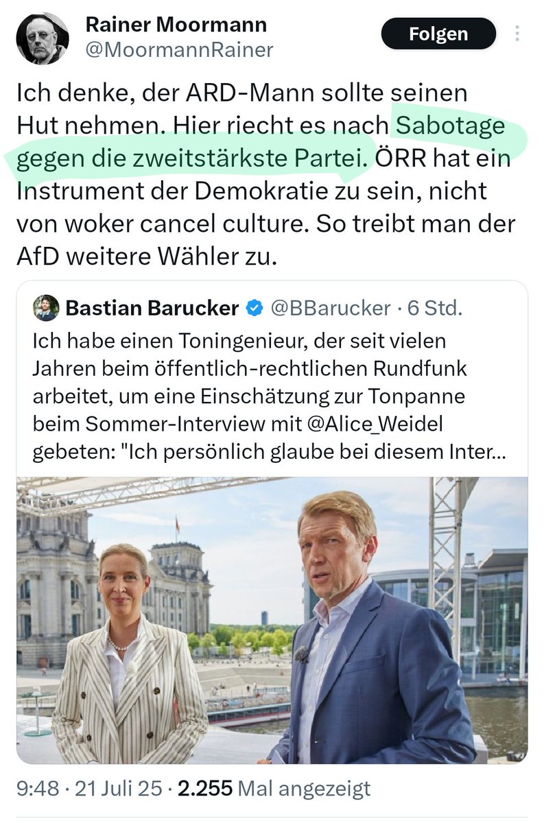 cvictordus's tweet image. Unser Format "Der linksextreme ÖRR hat sich gegen die einzige Partei verschworen, die noch AKW fordert" entwickelt sich zum Thrmentag.
Halt blöd wenn "die zweitstärkste Partei" neben Castor-kuschelig auch noch rechtsextremistisch ist. Da muss man abwägen. 🤡