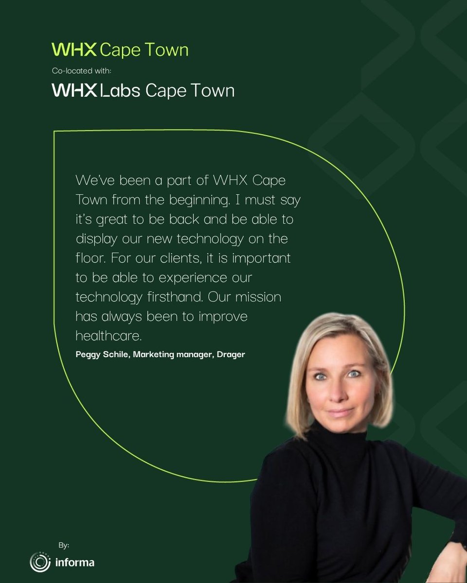 Hear it from the WHX Cape Town community.

This is the place to experience the latest innovations in diagnostics and healthcare firsthand.
Don't miss out, register now: bit.ly/3GsVJmV

📅 2–4 September 2024
📍 CTICC, Cape Town, South Africa