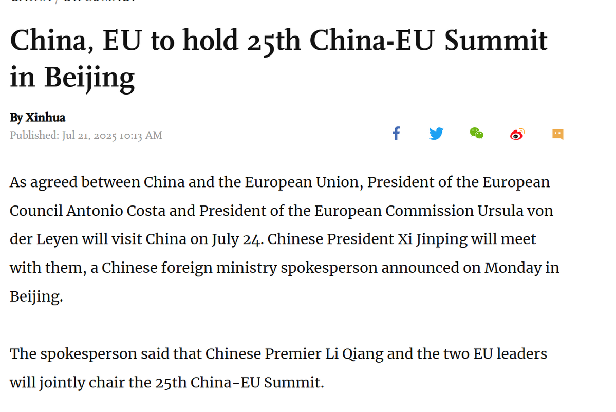 loong_of's tweet image. During Trump's second term, the EU and China clearly need each other more than ever before
However, in the eyes of China's decision-makers, the EU is not a firm and reliable ally, but a fickle speculator and a coward who lacks autonomy. In a world where China, the United States…