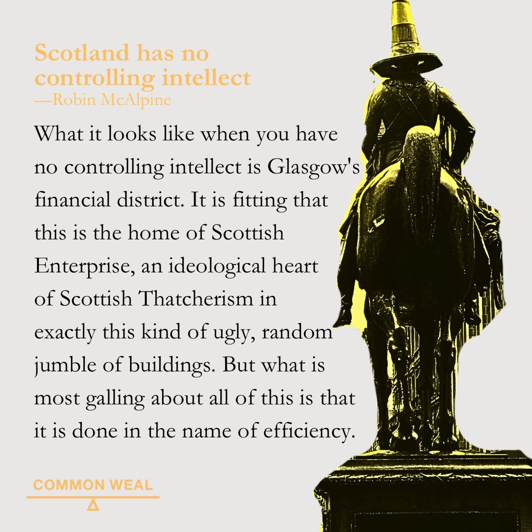 Common_Weal's tweet image. “Want to revamp an urban space? Don’t get an architect with a vision to do it, get a consultancy to write a brief, another to design a Target Operating Model and another to commission artists impressions.”
Link below 🔗
