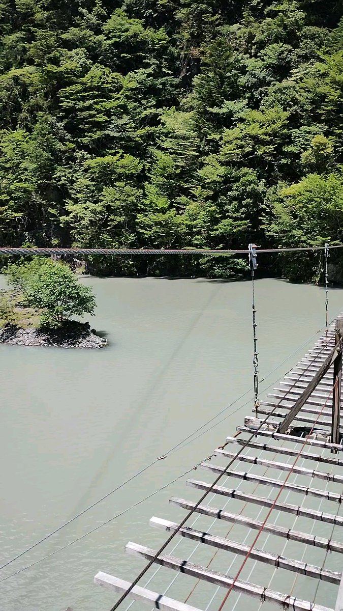mzkatz1413's tweet image. 寸又峡の夢の吊り橋。
先日の雨の影響で
残念ながら水は濁ってました。