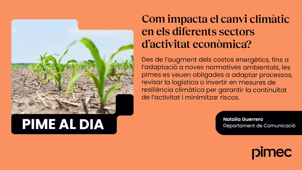 🌿 Com impacta el canvi climàtic en els diferents sectors d’activitat econòmica?

En un context d’emergència climàtica, les pimes responen amb estratègies de sostenibilitat i resiliència per protegir l’activitat i mantenir la competitivitat.

tinyurl.com/4ezakyce