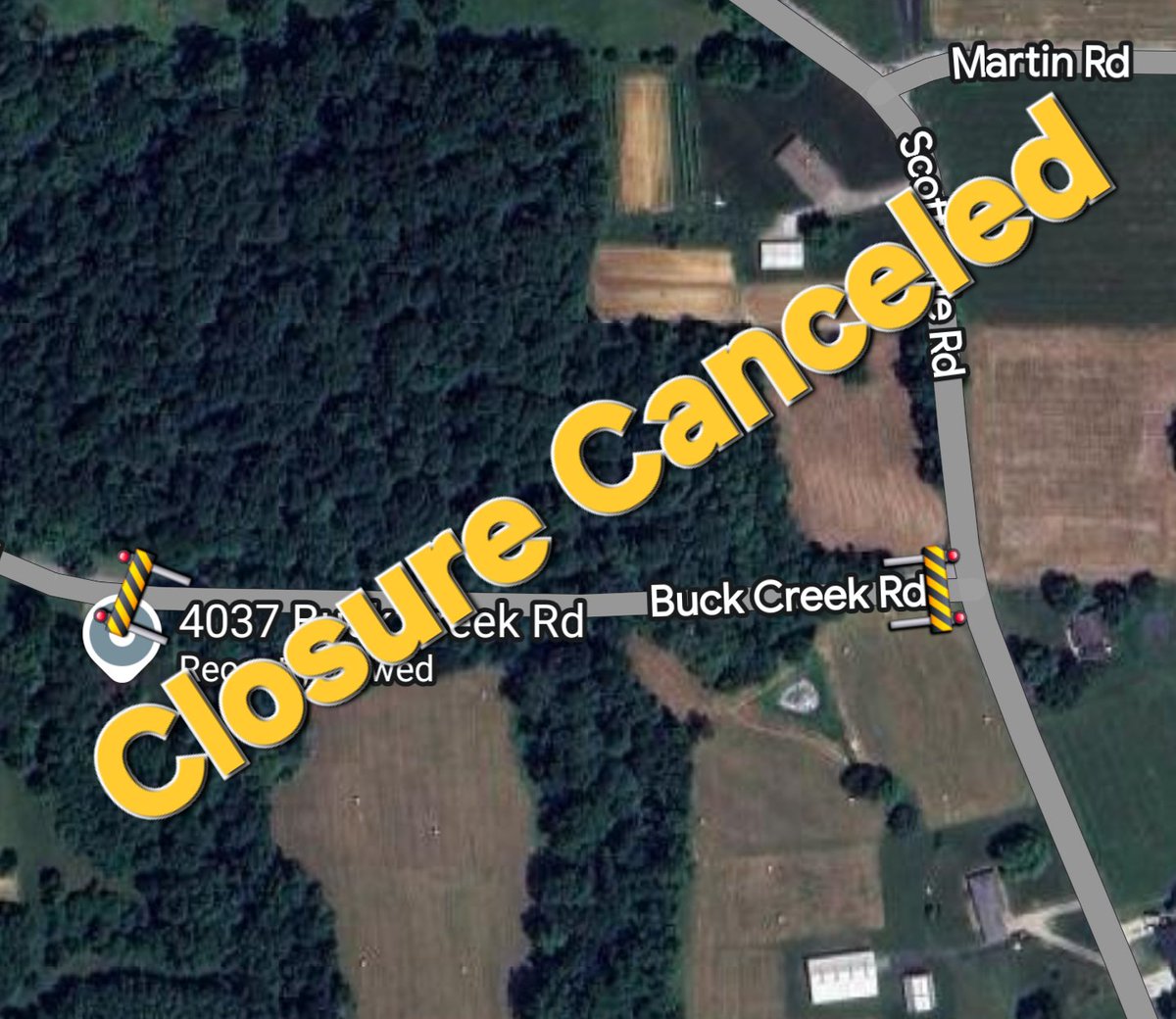 highlander_fpd's tweet photo. 7/21/25 Buck Creek closure canceled. Road is open. https://t.co/EPhhzy8woA