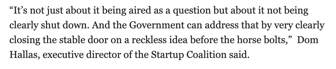 Dom Hallas (@dom_hallas) on Twitter photo I spoke to <a href="/BloombergUK/">Bloomberg UK</a> about wealth taxes & the many calls from founders I've had on it. FWIW I don't think this will happen (it's notable to see HMT distancing themselves today in the Times). But if Govt isn't clear then founders don't know... and will vote with their feet. I spoke to <a href="/BloombergUK/">Bloomberg UK</a> about wealth taxes & the many calls from founders I've had on it. FWIW I don't think this will happen (it's notable to see HMT distancing themselves today in the Times). But if Govt isn't clear then founders don't know... and will vote with their feet.