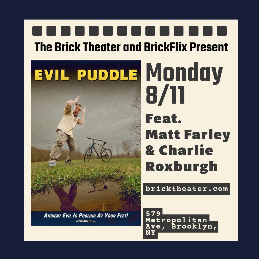 itsmydogskip's tweet image. We have 7 tickets remaining for EVIL PUDDLE on 8/11. Do you think we can SELL OUT the screening by EOD today? @ShockMarathons in attendance. @MoternMedia will be performing. It’s the hottest cinema ticket in NYC!