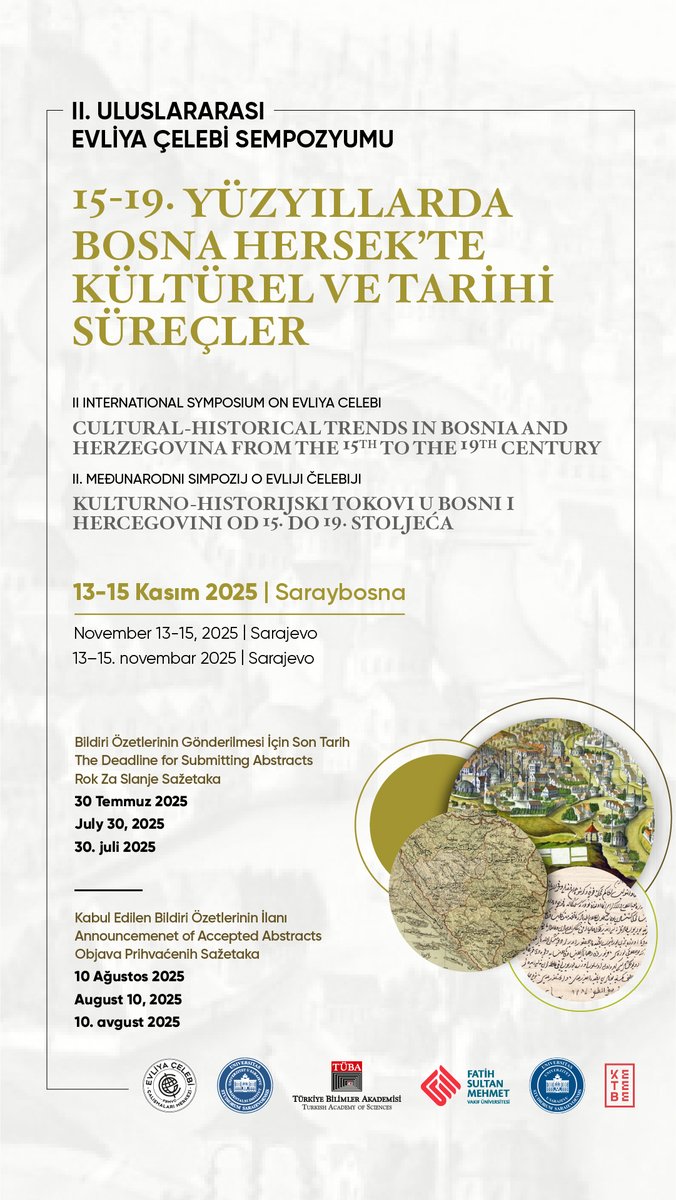 evliyacelebist's tweet image. II. Uluslararası Evliya Çelebi Sempozyumu – Başvuru İçin Son 10 Gün
Sıkça Sorulan Sorular
1. Sempozyuma katılım ücreti var mı?
Hayır, sempozyum katılımı ücretsizdir.
2. Ulaşım ve konaklama giderleri karşılanacak mı?
Ulaşım ve konaklama masrafları katılımcılara aittir. Ancak…