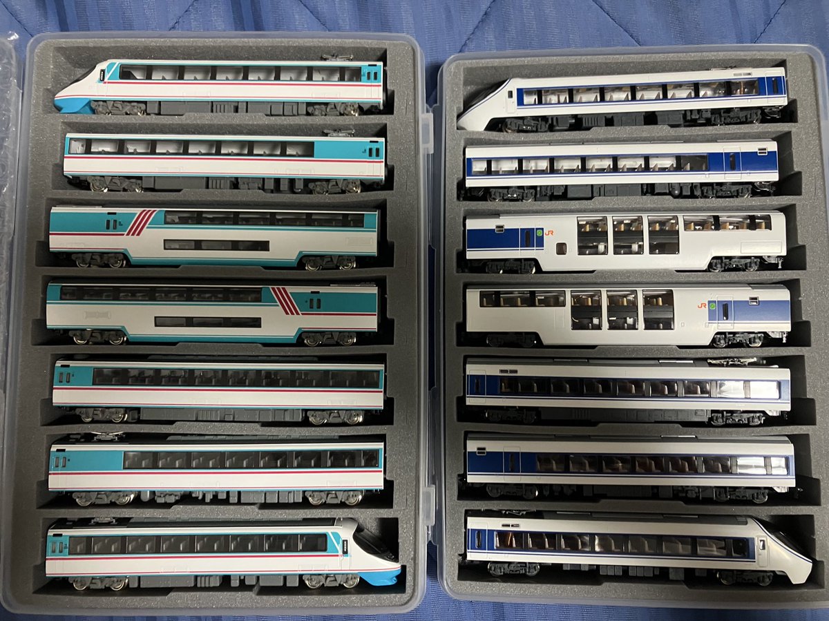 yosshie1984's tweet image. 車両が増えすぎて純正車両ケースの置き場に困ってきたので、ヤフオクでNshellさんのケースを買って、単品や短編成を中心に各種ケースを使ってスペースを捻出してみることにしました。
キハ261は元ケース１個分くらいで2編成、371系とRSEは元ケースが傷み始めたので交換目的で。
#エヌシェル
#Nshell