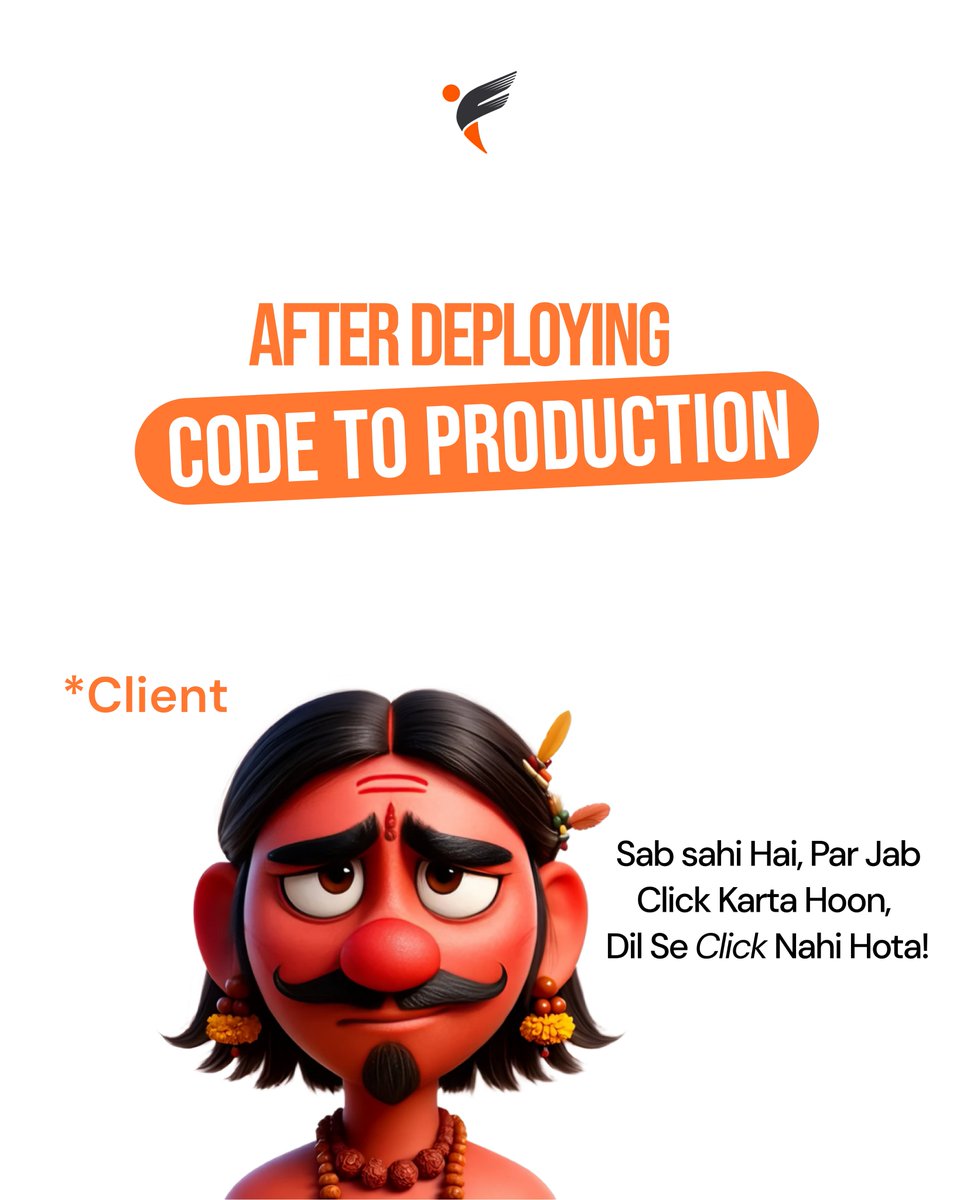 flexion_info's tweet photo. Code deployed ✅
Client emotions: still loading… 😶‍🌫️
When the click works, but the feels don’t.

#clientexpectations #developerlife #techhumor #codetoproduction #itclientsbelike #deploymentdiaries #funnydev #developerstruggles #flexioninfotech #flexioninfotechindia #suratithub https://t.co/xyR0Jce5iz