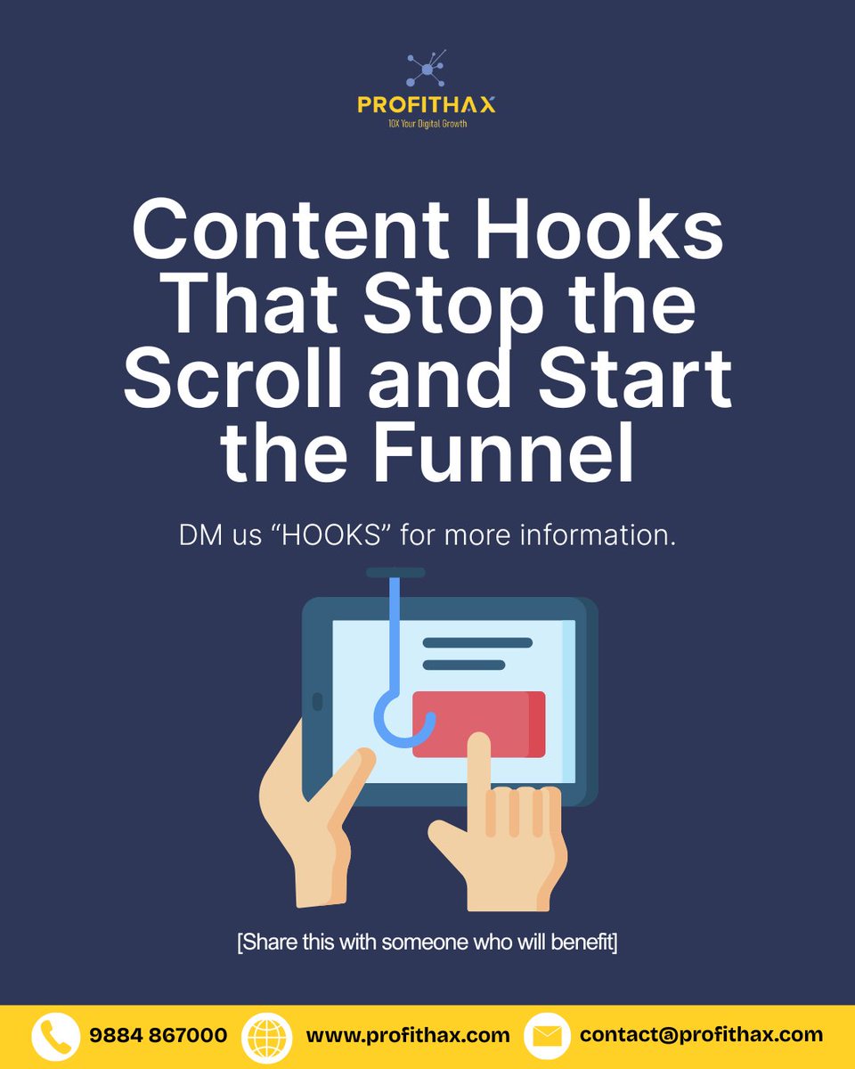 ProfitHax_10X's tweet image. Great content won’t convert if no one stops to read it.

DM us “HOOKS” for more information.

#ContentHooks 
#FunnelTips 
#ScrollStoppingContent 
#MarketingStrategy
