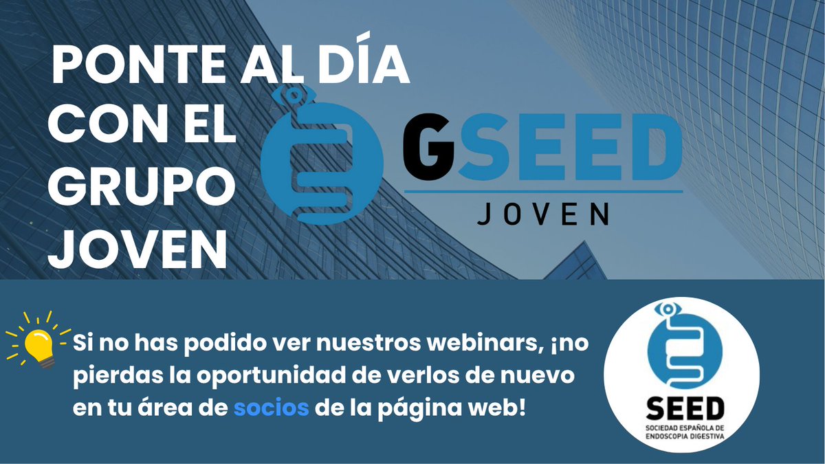 SEEDendoscopia's tweet image. 💡¿Te has perdido alguno de los webinars organizados por el Grupo Joven de @SEEDendoscopia?💻
👉🏻¡No te preocupes! 👀🔙Puedes volver a verlos en nuestra página web, a través de tu área de socios!🌐
🚀¡La #EndoscopiaDigestiva no descansa ni en verano!☀️🌊🌴 #SEEDJoven…