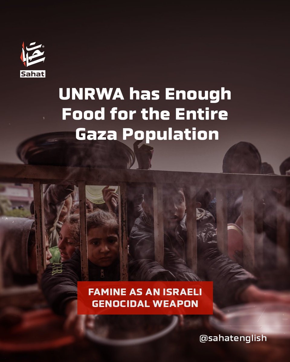 sahatenglish's tweet image. 🔴 Famine as an Israeli Genocidal Weapon
📌 Food prices have increased 40-fold.
Why?
📌 Crossings closed by the IOF.
📌 6,000 UNRWA aid trucks are banned from entering #Gaza.
🔴 Annihilating the Future
📌 1 million children are starved.
📌 No medication to save them.…