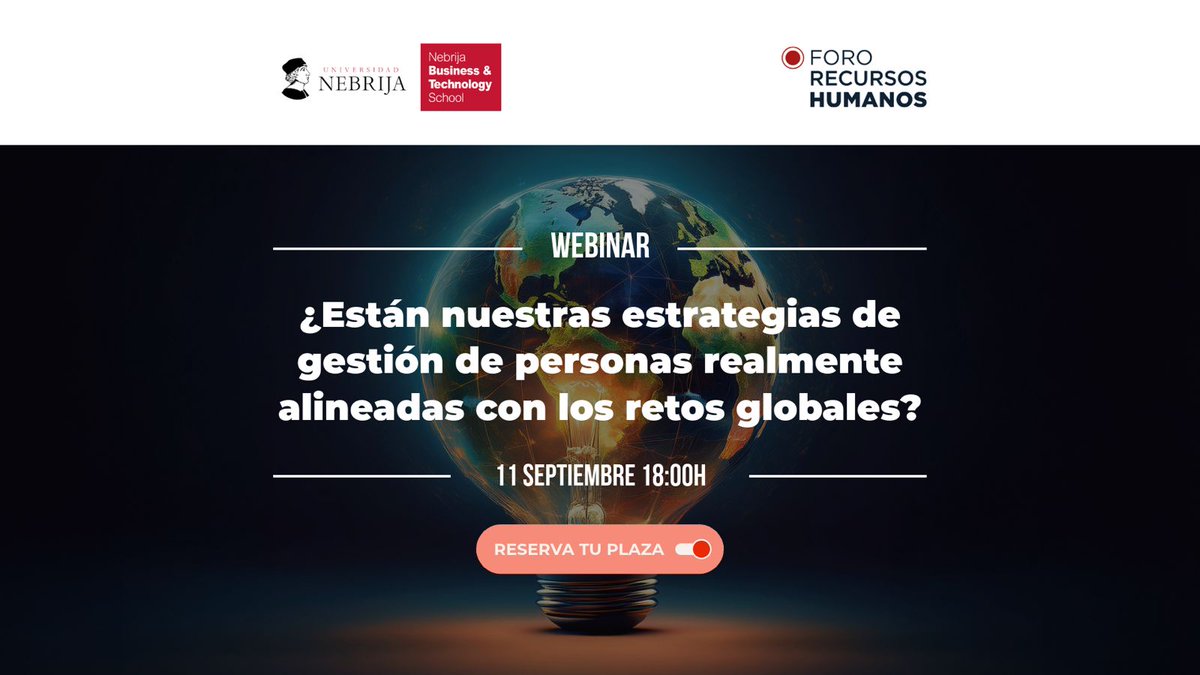 Foro Recursos Humanos (@fororrhh) on Twitter photo ⭐️¡Save the Date! ⭐️
🗓️ 11 Septiembre
🕧 18:00h
📺 <a href="/ForoRRHH/">Foro Recursos Humanos</a> y <a href="/Nebrija/">Universidad Nebrija</a> abren el curso con un webinar el gestión de talento en un mundo interconectado.
✍️¡Plazo de inscripción abierto!
fororecursoshumanos.com/webinar-estrat… ⭐️¡Save the Date! ⭐️
🗓️ 11 Septiembre
🕧 18:00h
📺 <a href="/ForoRRHH/">Foro Recursos Humanos</a> y <a href="/Nebrija/">Universidad Nebrija</a> abren el curso con un webinar el gestión de talento en un mundo interconectado.
✍️¡Plazo de inscripción abierto!
fororecursoshumanos.com/webinar-estrat…