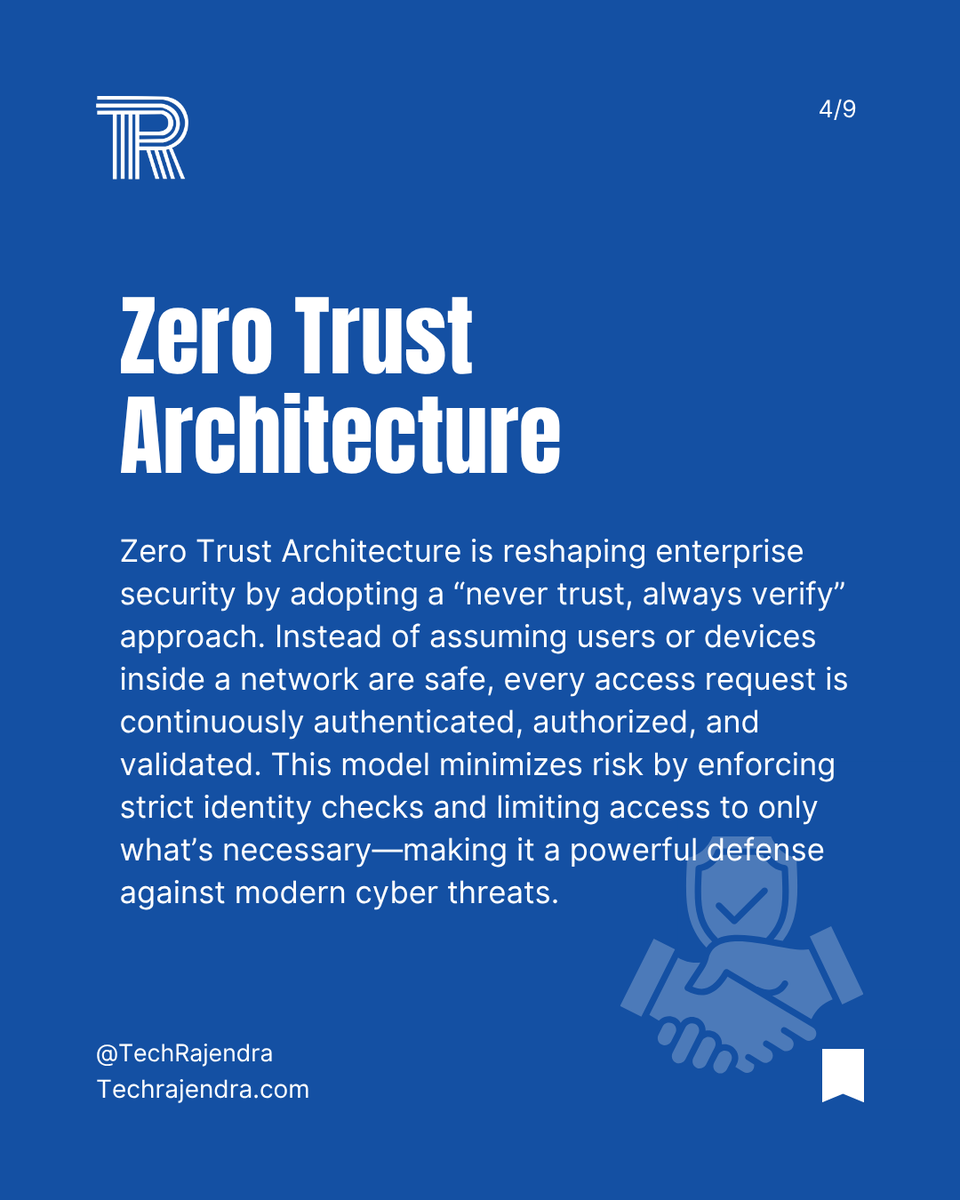 Tech_Rajendra's tweet image. 🔐Top 5 #Cybersecurity  Trends in 2025

1.#AI -Powered Threat Detection🤖

2.Zero Trust Security🔒

3.Passwordless Logins🔑

4.Cloud-First Defense☁️

5.Cyber Resilience Focus💪

Stay safe. Stay ahead.🛡️

#TechRajendra #ZeroTrust #CloudSecurity #Infosec #DigitalDe