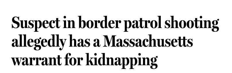 TriciaOhio's tweet image. Why does the media continue to cover for this criminal illegal alien who allegedly shot a @CBP agent?
Conveniently no mention of the fact the suspect was in our country illegally.