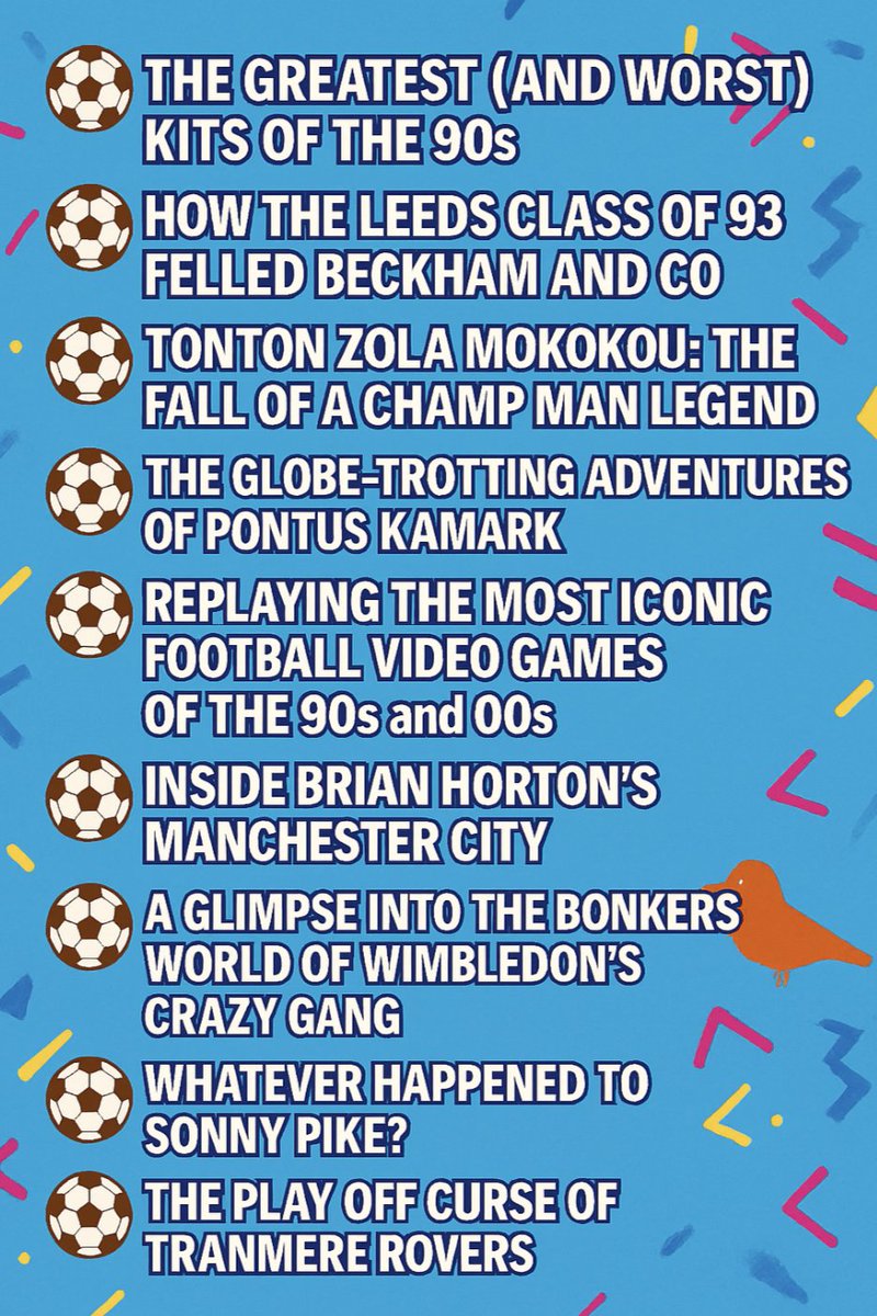the_trawler_mag's tweet image. We haven't finished issue one yet but we're already chipping away at issue two (and three!) Here's a selection of what's in the works. What grabs you from this little lot? #90sfootball