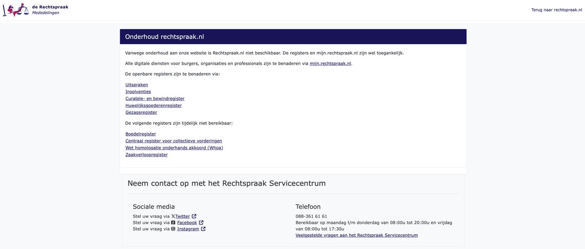 huig_plug's tweet photo. Vanwege onderhoud aan onze website is https://t.co/PDyaDawJCJ niet beschikbaar. De registers en https://t.co/Samcn7oAda zijn wel toegankelijk.
Alle digitale diensten voor burgers, organisaties en professionals zijn te benaderen via https://t.co/Samcn7oAda.
#NEVENFUNCTIES https://t.co/Ok0HfPGm1y