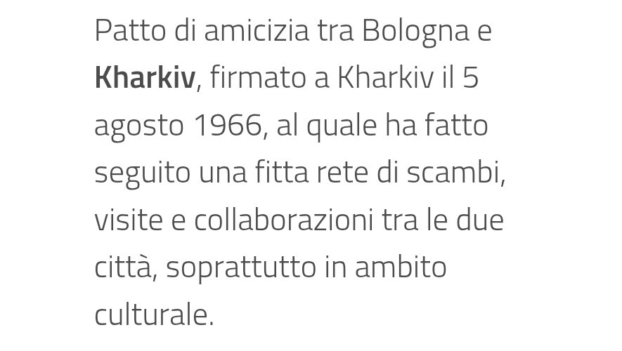 Gyruum's tweet image. Il 5 Agosto del 1966 Bologna strinse un patto di amicizia e un gemellaggio con la oggi martoriata città di Kharkiv.
Nel 2025, nello stesso giorno, invece di celebrare questa storica unione, Bologna decide di dare un palcoscenico a Romanovski, giullare della corte terrorista di…