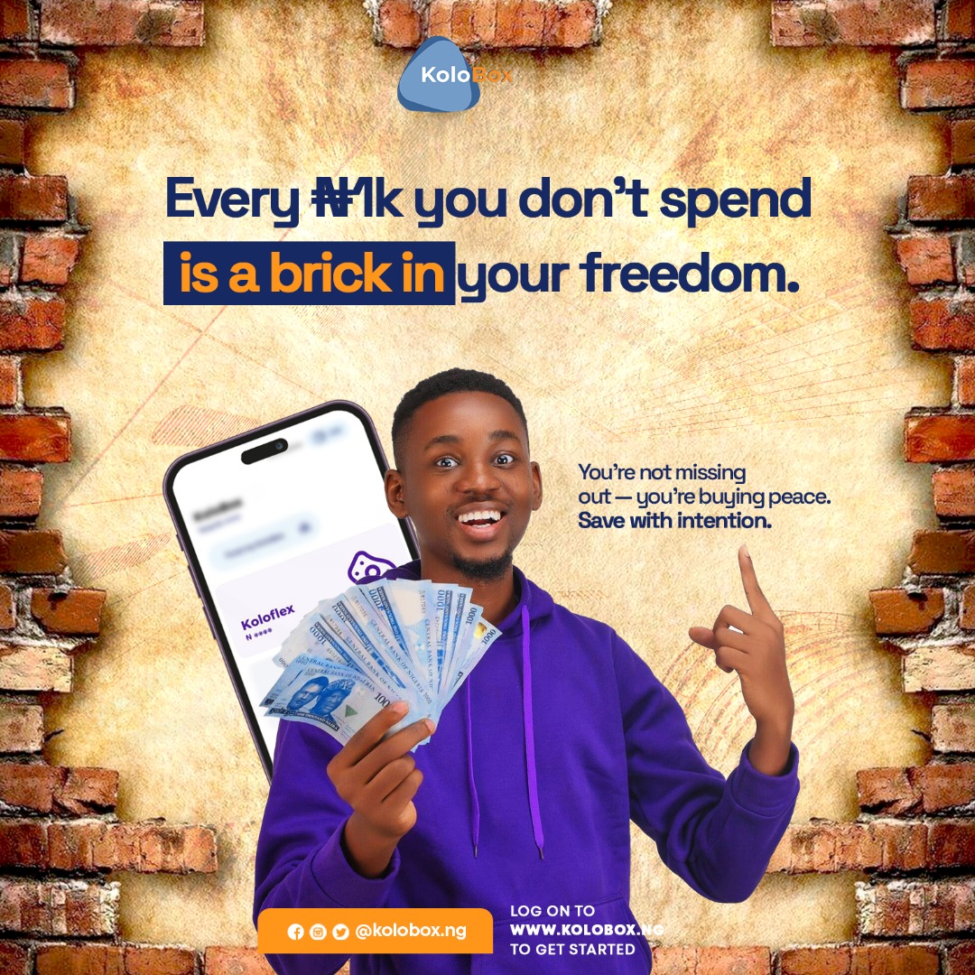 You’re not missing out — you’re buying peace of mind.😌

Save with intention today at → kolobox.ng

#Savings #Finance #Money #Kolobox