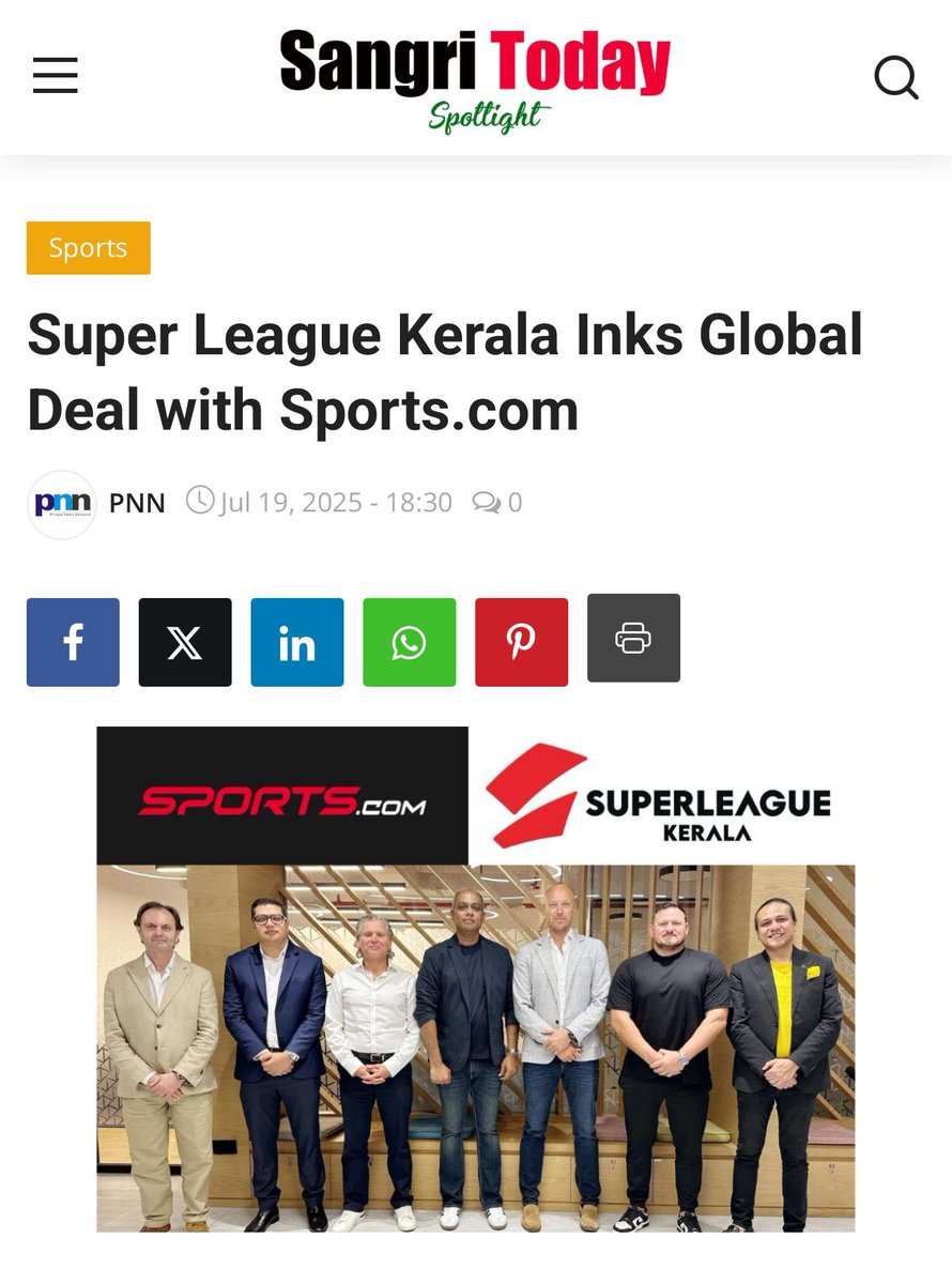 Dozens of Indian articles out this week on our Kerala League deal. Sports.com’s global football rollout is just beginning. 🌍⚽