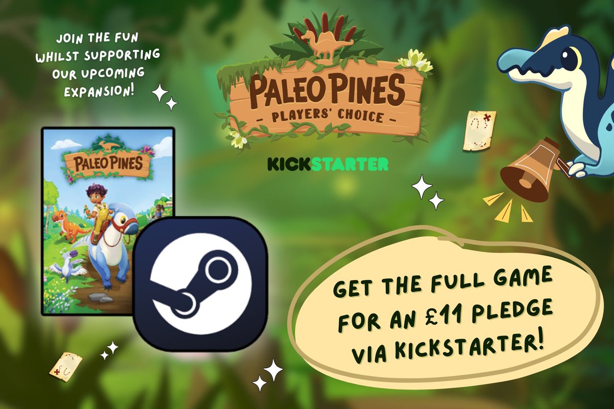 PaleoPines's tweet image. Time to rally, Ranchers! ๐ฃ Share this post with your dino-shy friends for a chance to win the ONLY Lucky Vinyl! ๐คฉ
Get Paleo Pines on Steam with an ยฃ11 pledge towards our Kickstarter! ๐ฎ bit.ly/3HlOPzZ
To Enter:
๐RT this post and tag a friend! ๐
Good luck! โจ