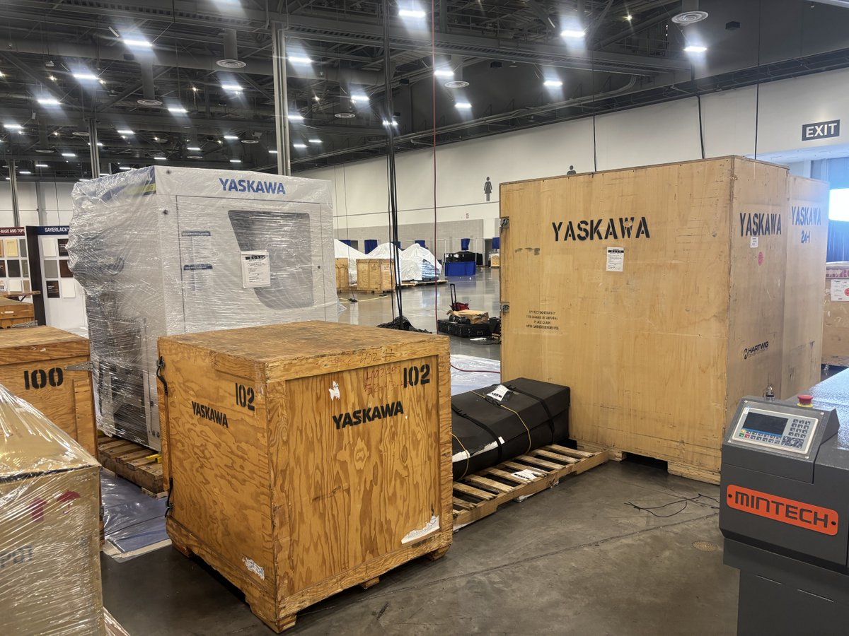 YASKAWA's tweet image. 👀 Wood you believe @AWFSFair starts tomorrow? Booth 1557 is taking shape and we’re bringing machine control &amp;amp; robotics that take the grind out of #woodworking. 🪵 From system integration to sanding, we’ve got solutions that cut through complexity. #AWFSFair #Yaskawa #YaskawaAWFS