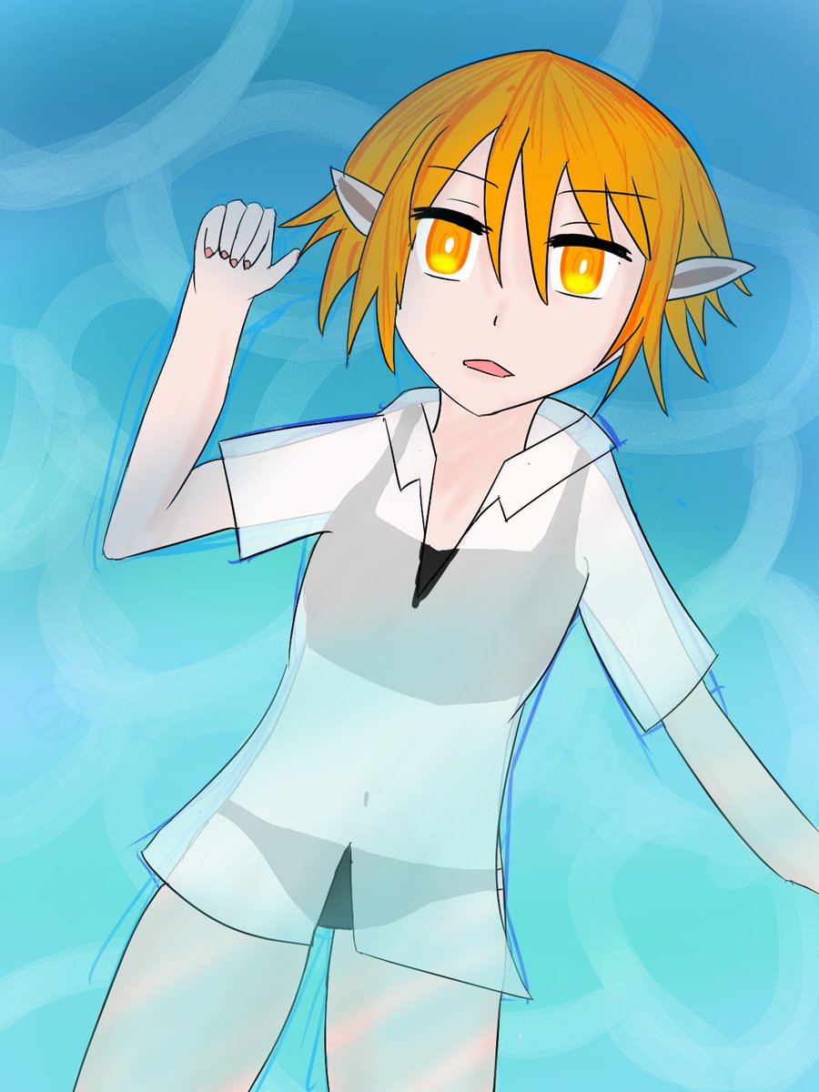 draw_jintxan222's tweet image. #海の日
過去絵失礼します
#うちの子  #水着女子