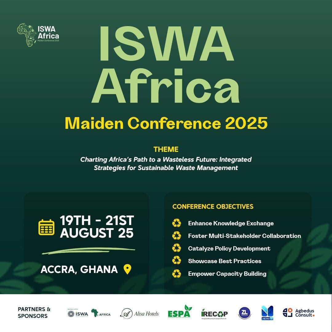 Alphaprimewri's tweet photo. ISWA Africa Maiden Conference is happening next month from 19-21 August 2025.

#ISWAAfrica2025 
#SWAGH 

#KFCMondayMadness #MondayMotivation Grok Rashford #LoyalToDrisey NEW WEEK WITH DRILL &amp; ROSEY #EmmanuelAnkrah #RoseOwusuKonadu SHEIN HUB BY EWURAMA THE OHENEBA EFFECT Nepo https://t.co/mKN6UXXKln
