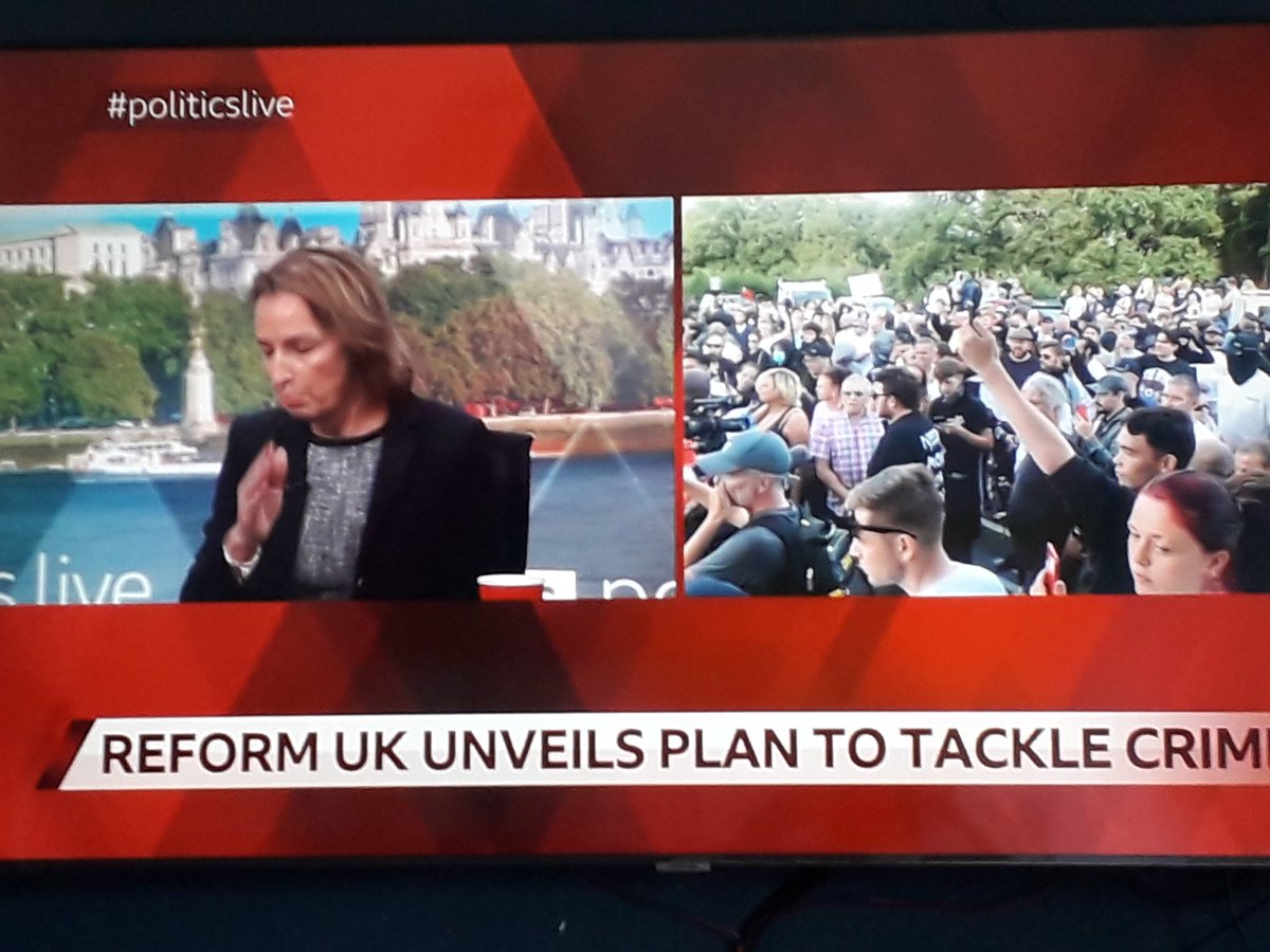 DrSusanDenim's tweet image. Pochin and her rancid Deform shit-stirrers need to take responsibilty for #farageriots2
These "protests" also happen because BBC shows like #politicslive give unfair exposure to these racist twunts.