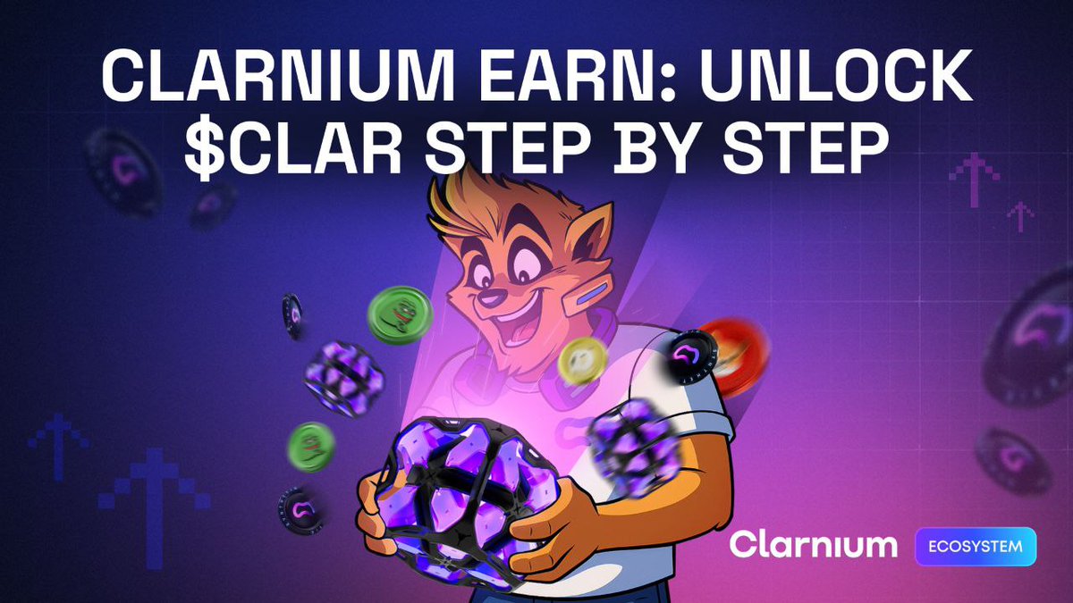 clarnium_io's tweet image. Clarnium EARN: Unlock $CLAR Step by Step
If you’ve opened clarnium.io/account/earn, congrats - you’re already on the path to earning $CLAR.
But to really maximize your rewards, you need to understand how the whole system works.
Here’s a quick breakdown of the quest types that…